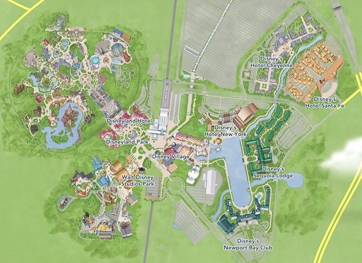 Plan et emplacement des hôtels Disneyland Paris