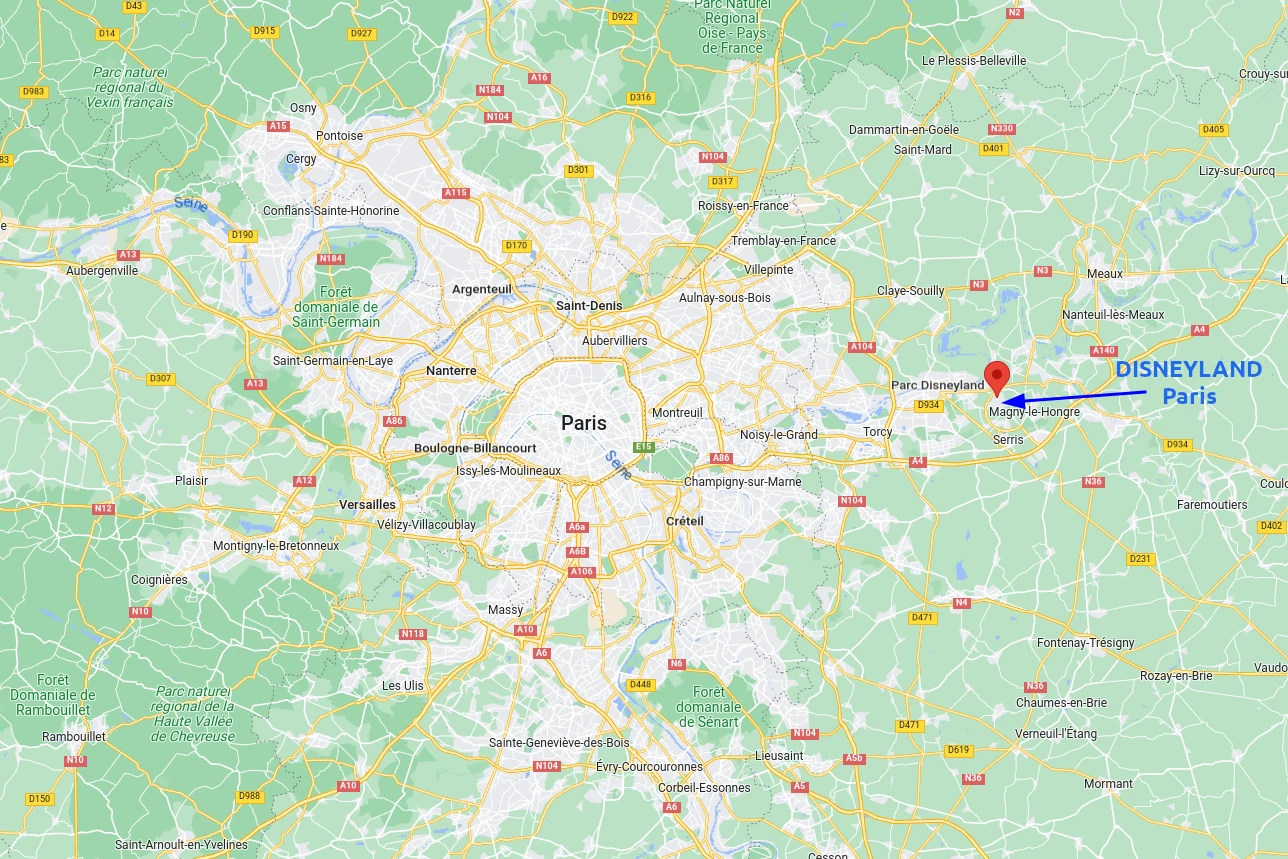 localisation situation de Disneyland Paris