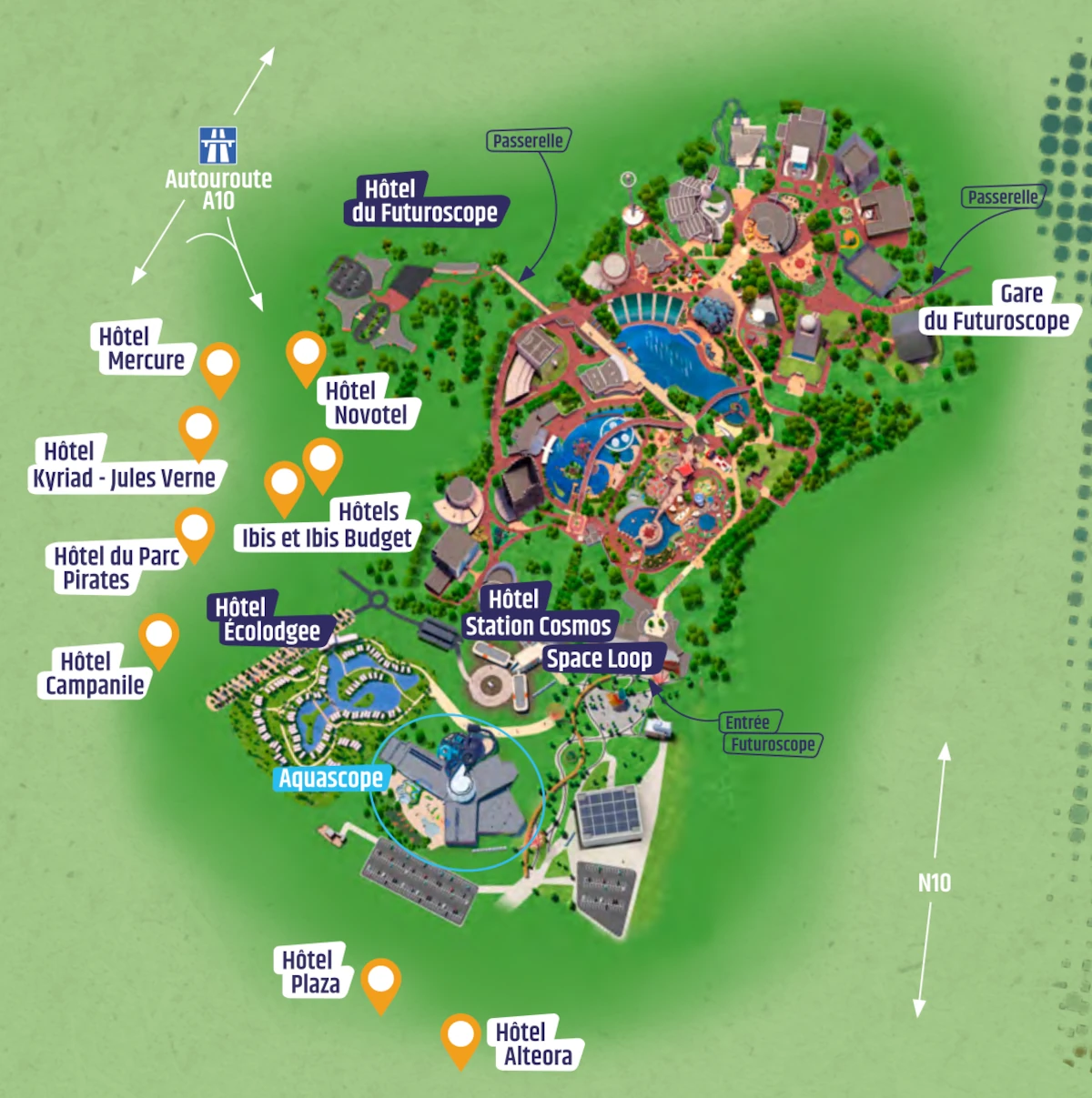 emplacements hotels officiels et partenaires du futuroscope