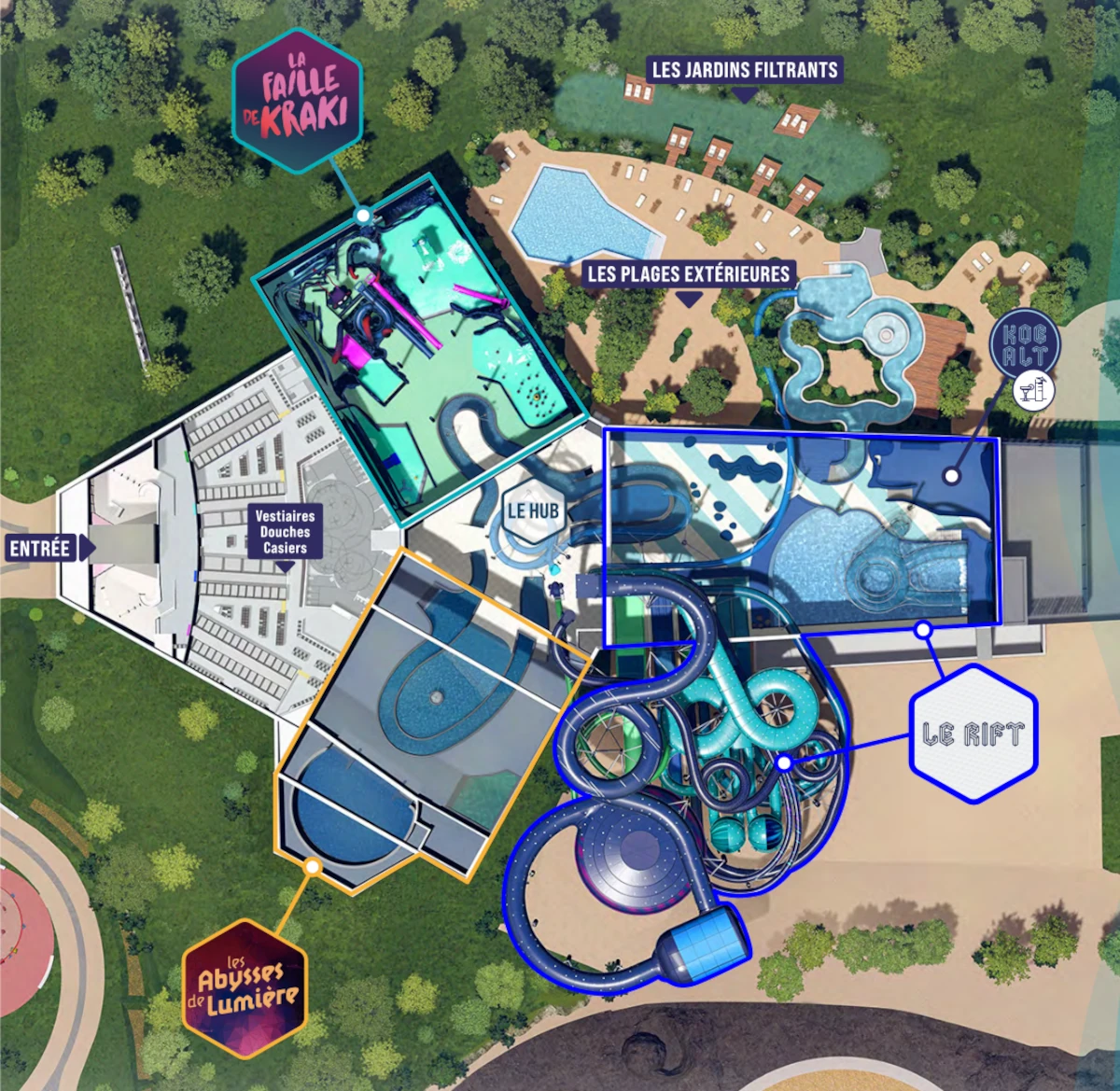 plan du parc aquascope au futuroscope